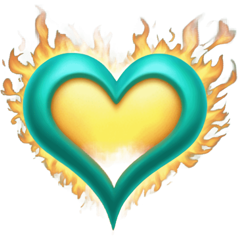 teal heart with flames emoji