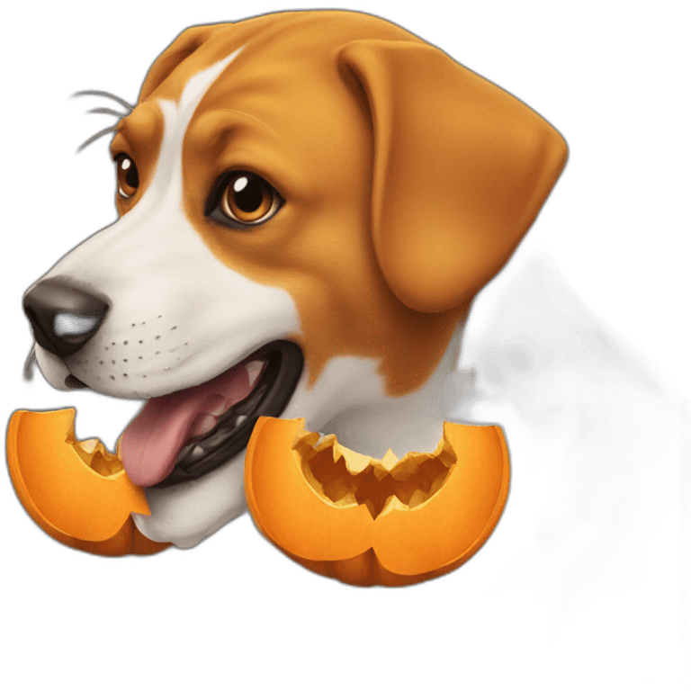 Dog-eating-pumpkin emoji