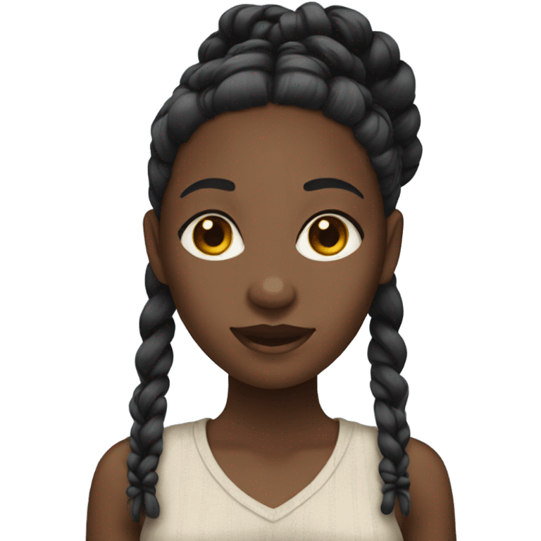 black girl with braids emoji