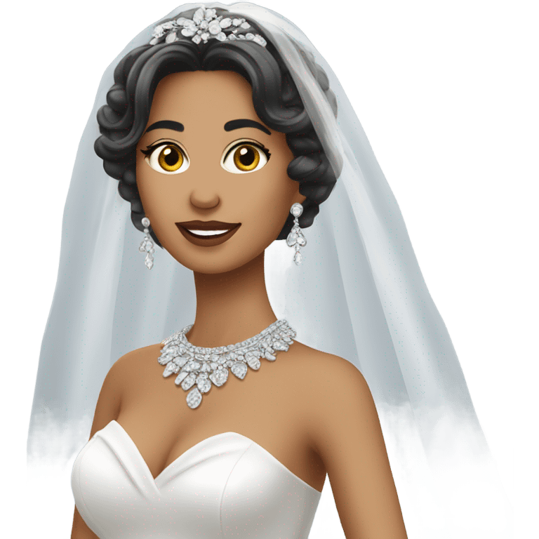 latina bride with silver jewelry emoji