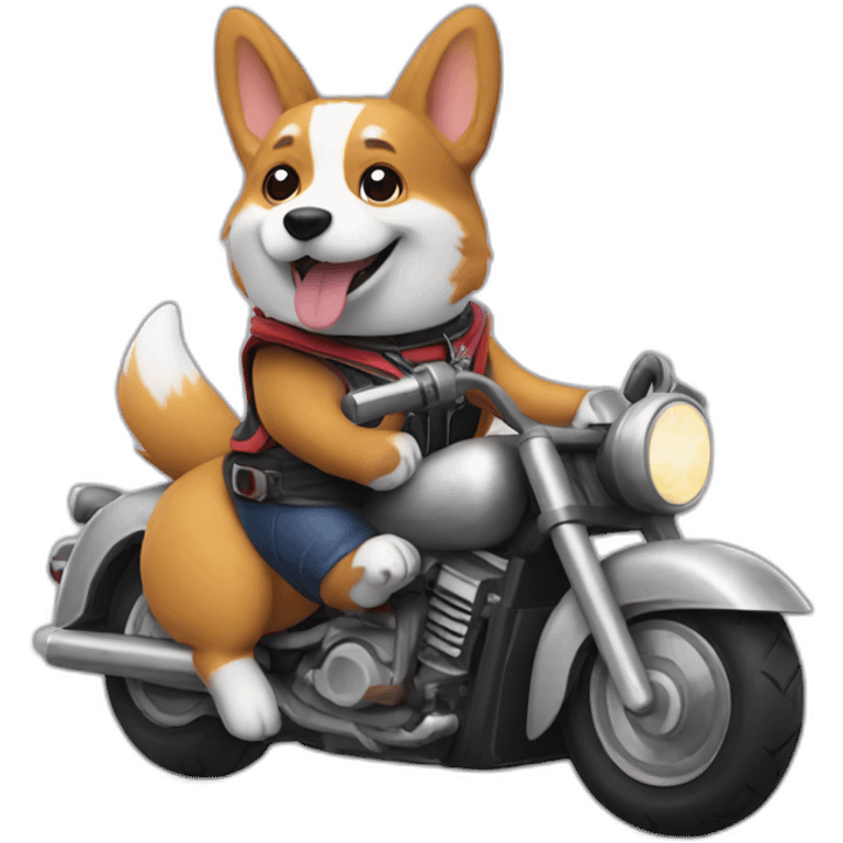 corgi riding a motorcycle emoji