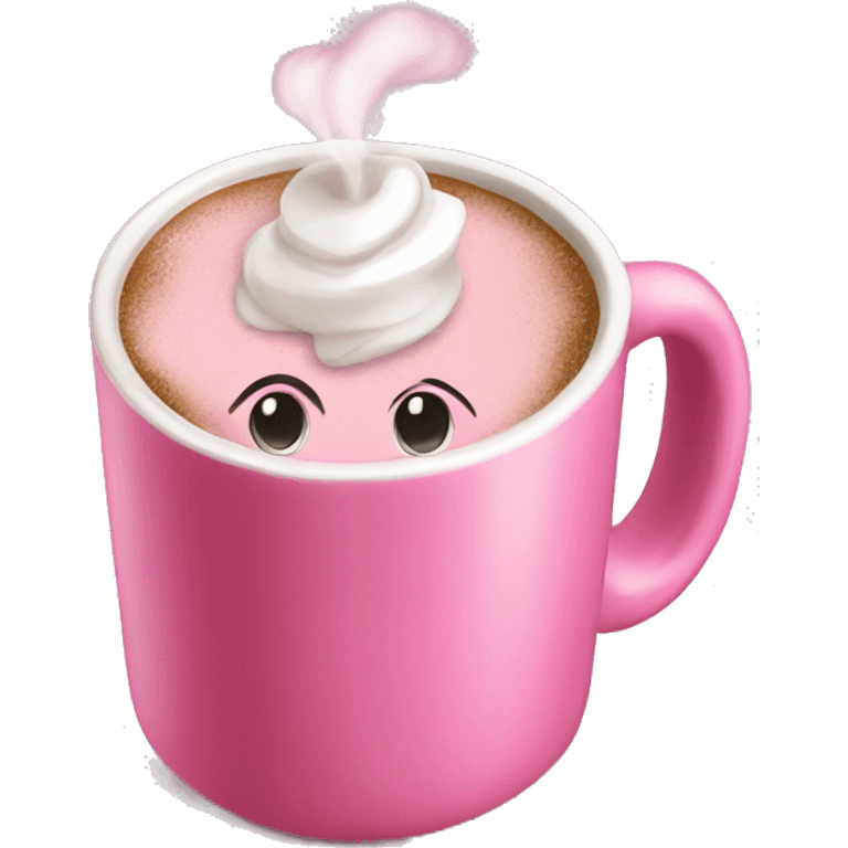 pink mug hot chocolatw emoji