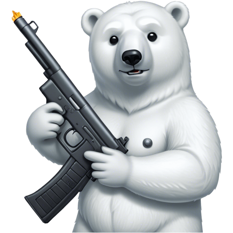 A polar bear with a gun emoji