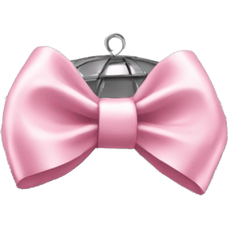 Disco ball with light pink bow emoji