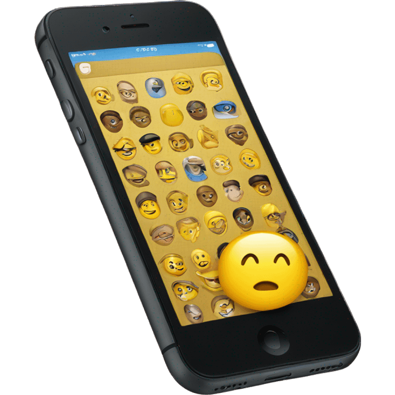 yellow iphone with messenger on screen emoji