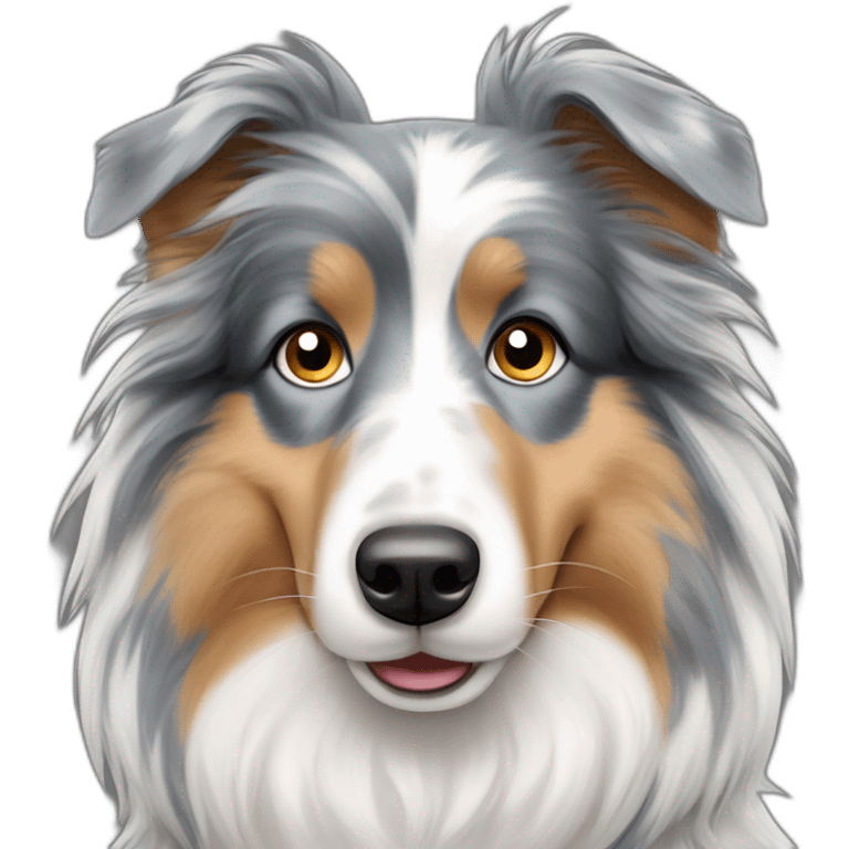 Blue merle shetland sheepdog side eye emoji