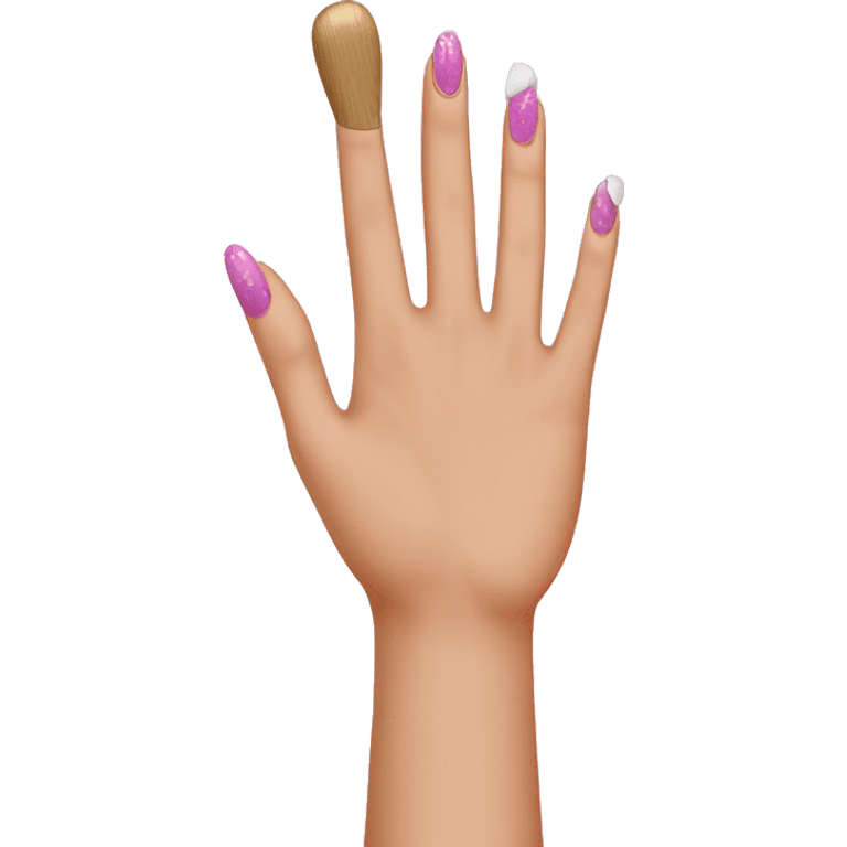 Feminine hand with false nails and a nail file  emoji