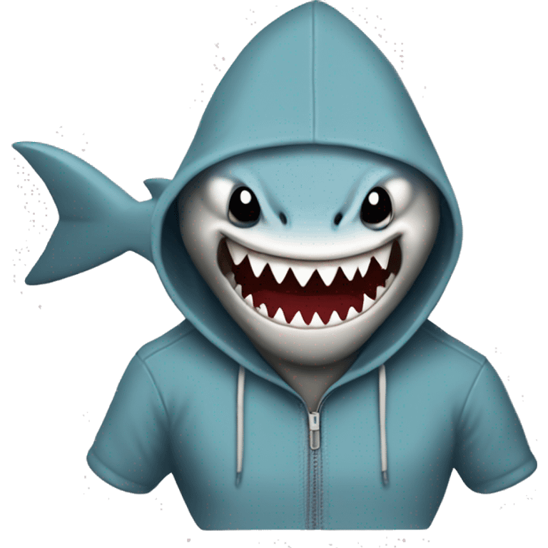 shark wearig a hoodie emoji