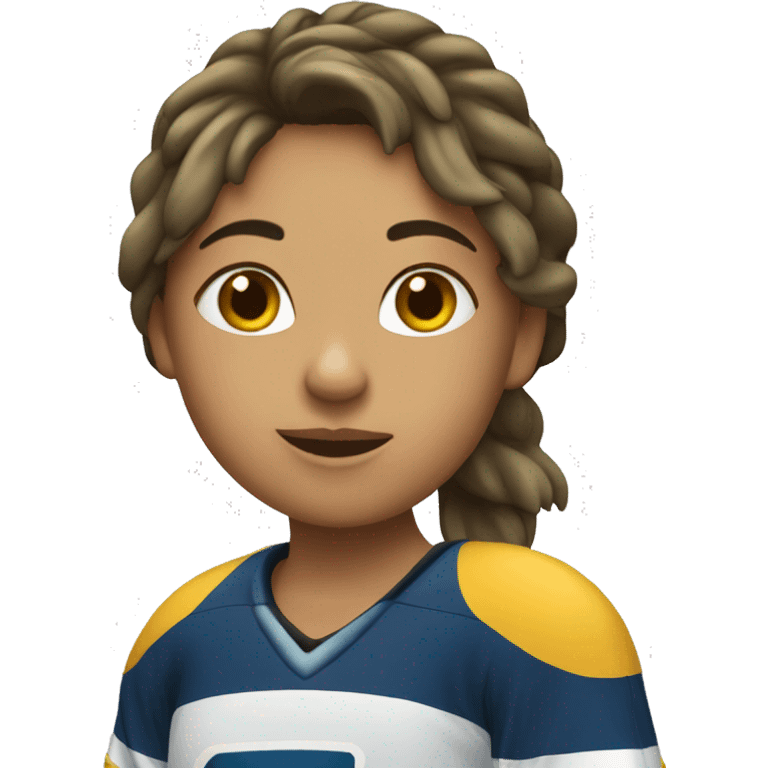 chica haciendo hockey emoji