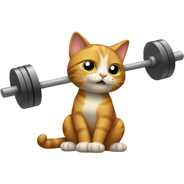 Cat with a barbell emoji