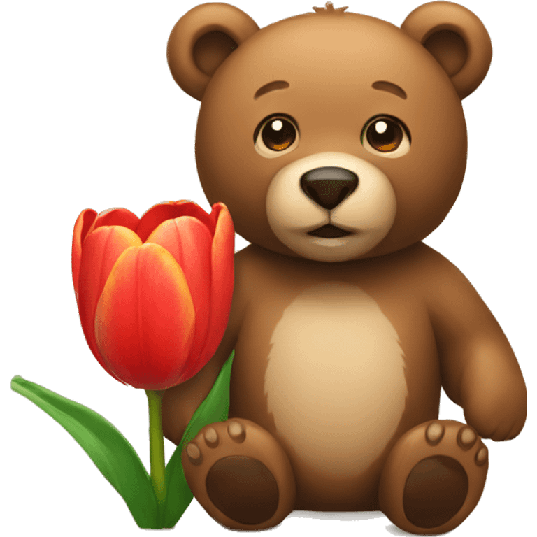 bear and tulip emoji