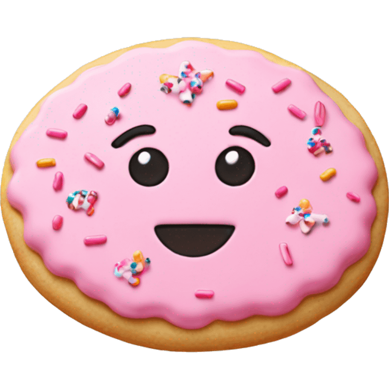 pink sugar cookie with icing and sprinkles  emoji