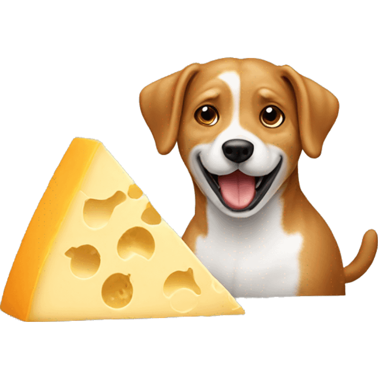 Dog eating cheese emoji