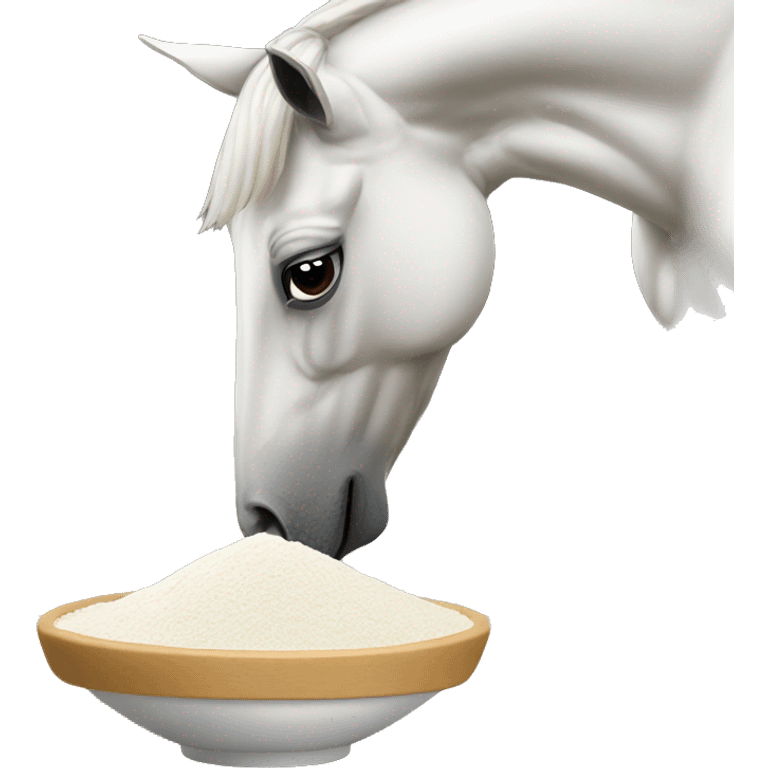 Horse checking what white flour tastes like emoji