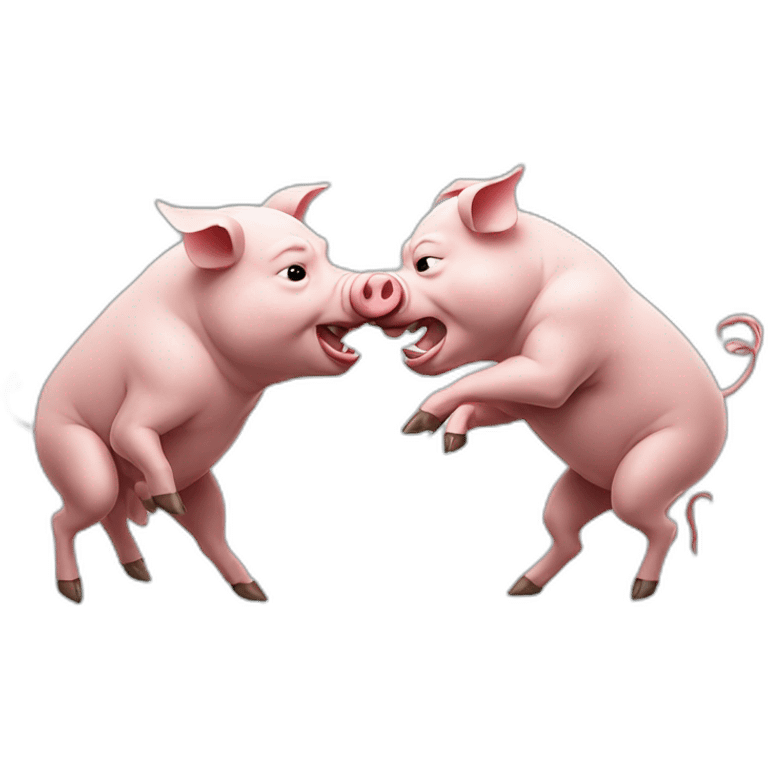 Two pig fighting emoji