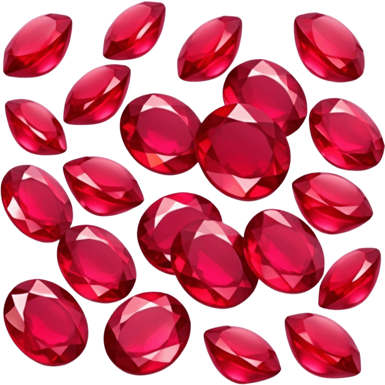 Cinematic Realistic Ruby Emoji, Deep and rich, with a smooth, polished surface gleaming in brilliant red, the facets catching light and casting fiery reflections. The rich color seems to glow with an inner warmth, while a soft, subtle shimmer highlights the edges. Soft glowing outline, capturing the essence of passionate beauty and timeless elegance in a precious ruby. emoji