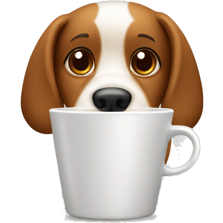 dog drink coffe emoji