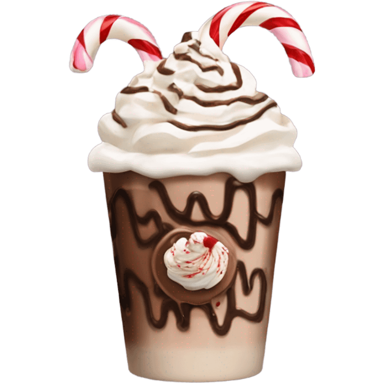 Candy cane mocha emoji