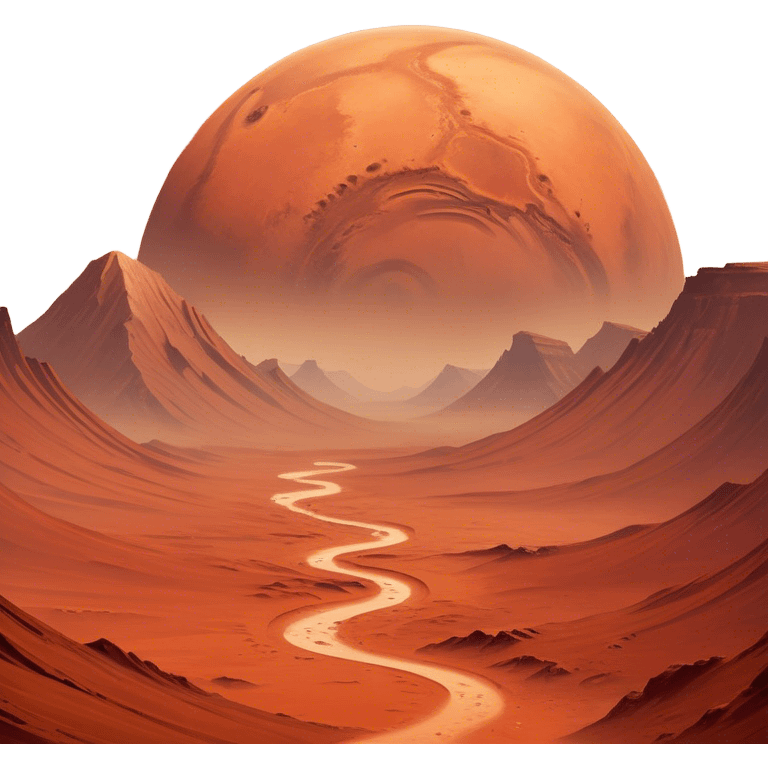 🔥 Cinematic Realistic Mars – A striking, high-resolution image of the Red Planet, featuring its iconic rust-colored terrain, deep canyons, and towering volcanoes. Swirling dust storms can be seen in the thin Martian atmosphere, with sunlight casting long shadows over its desolate, rocky landscape. emoji