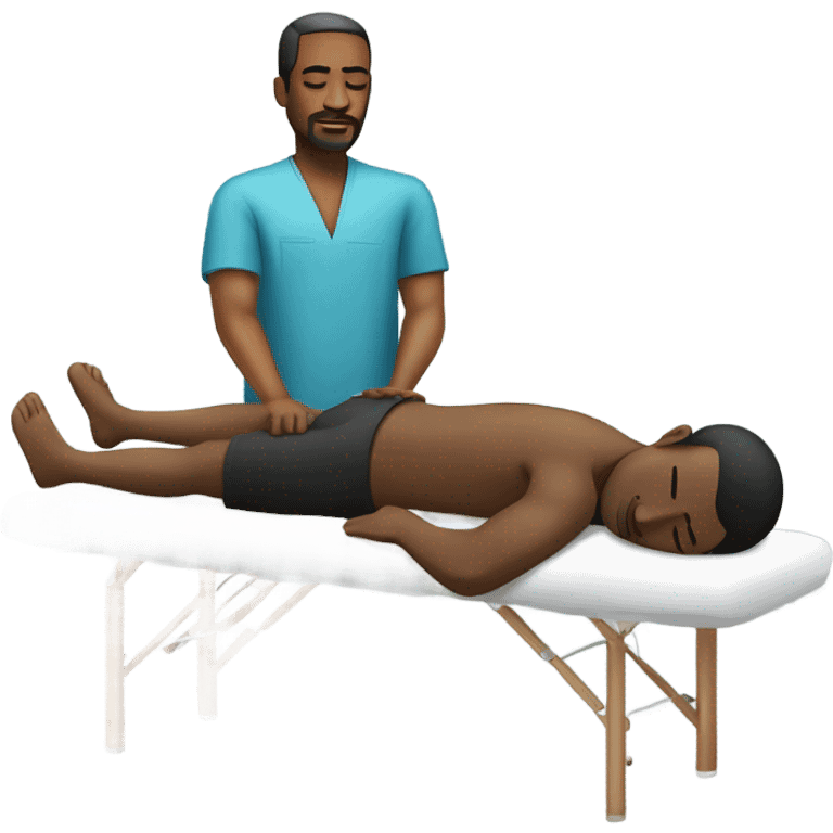 Black man getting massage relaxed emoji