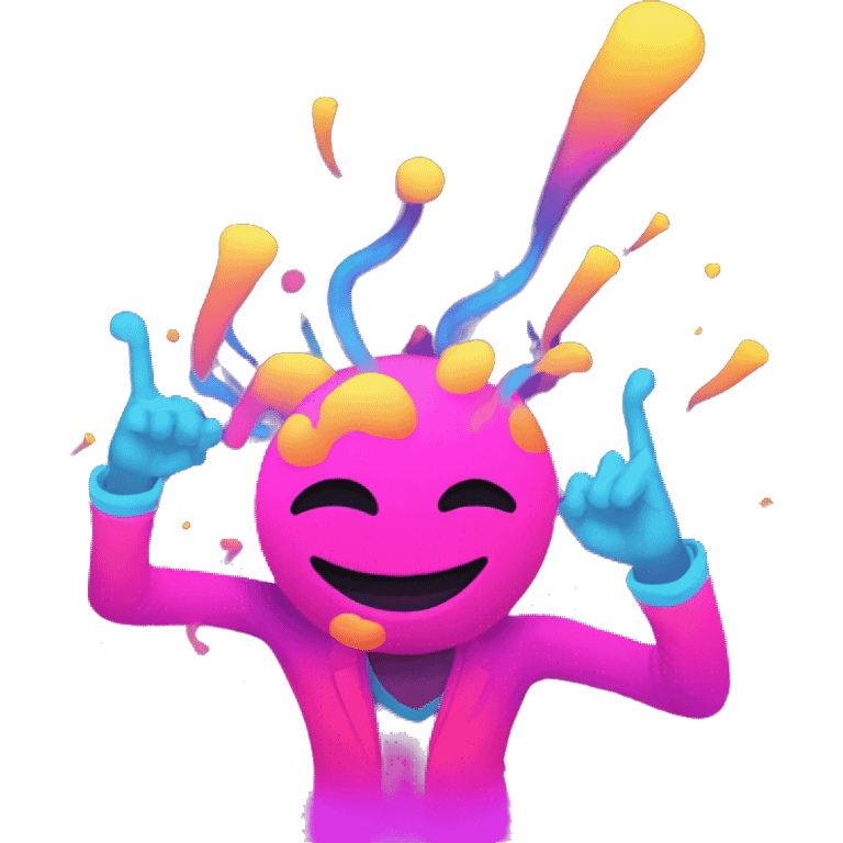 Rave party dancing neon smoking emoji