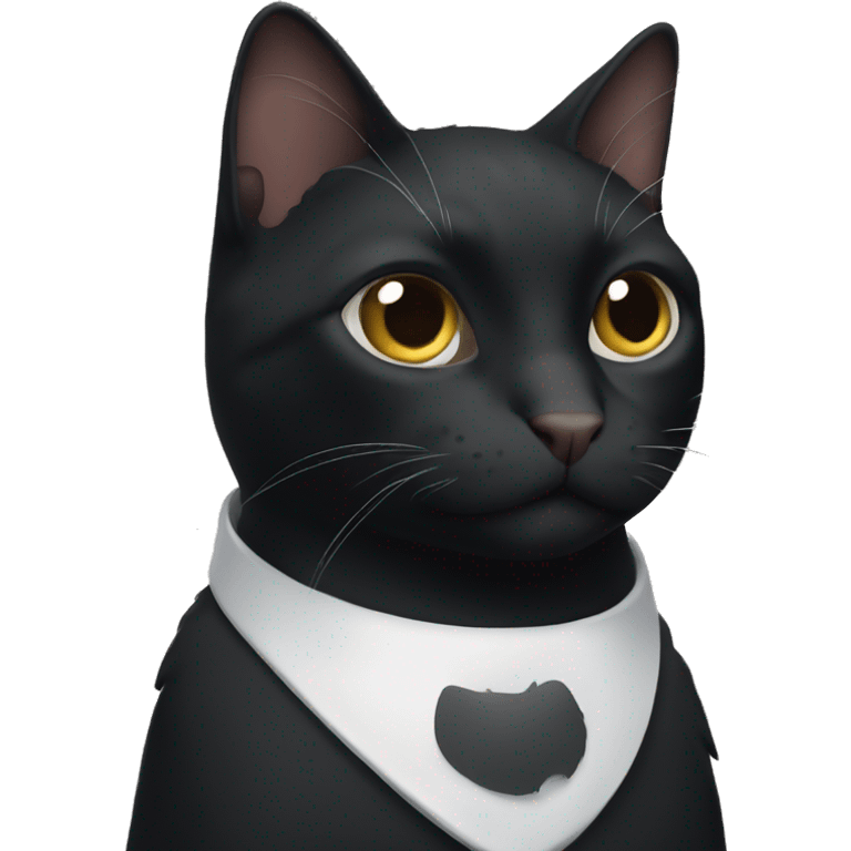 Black cat with a white patch on its chest emoji