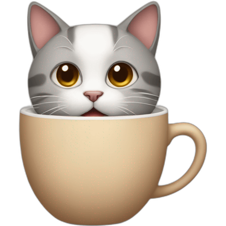 Cat with coffee emoji