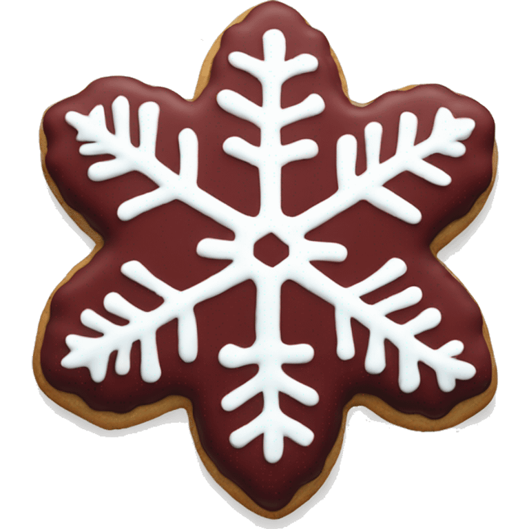 dark red and white snowflake Christmas cookies emoji