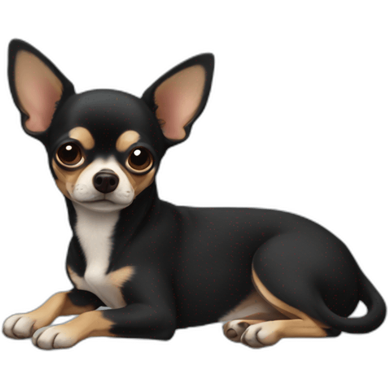 chihuahua negro dormido emoji