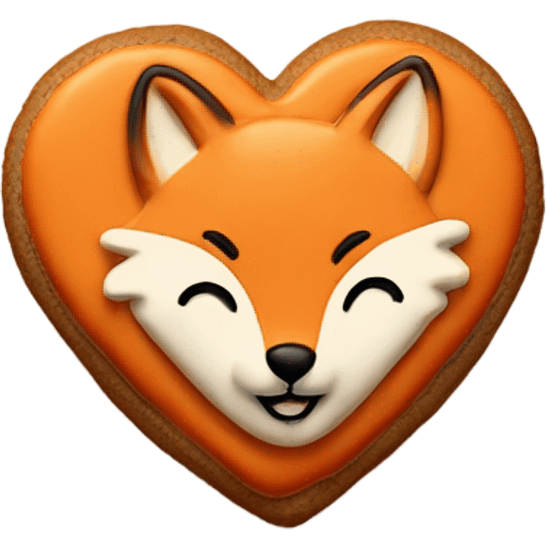 cookie heart with fox emoji