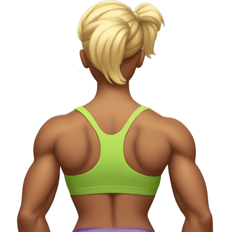 female bodybuilder flexing back emoji