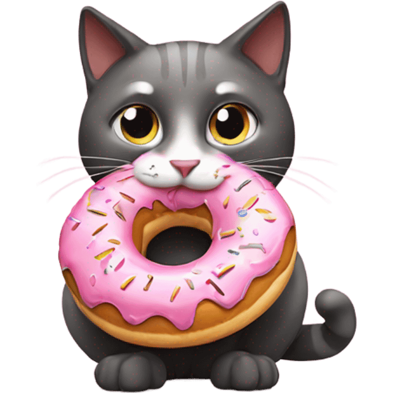 cat eating donut emoji