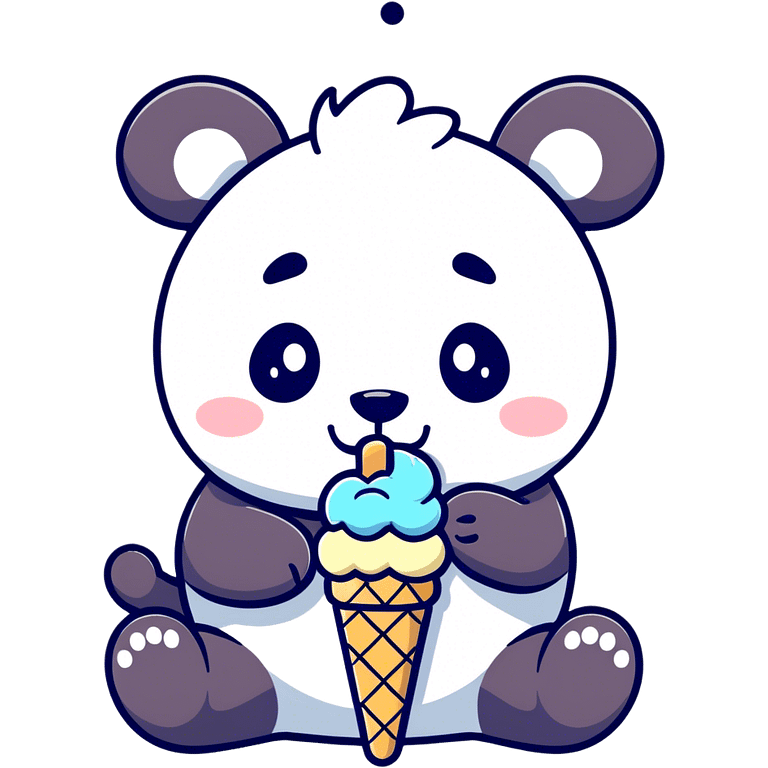 Panda eating ice cream emoji