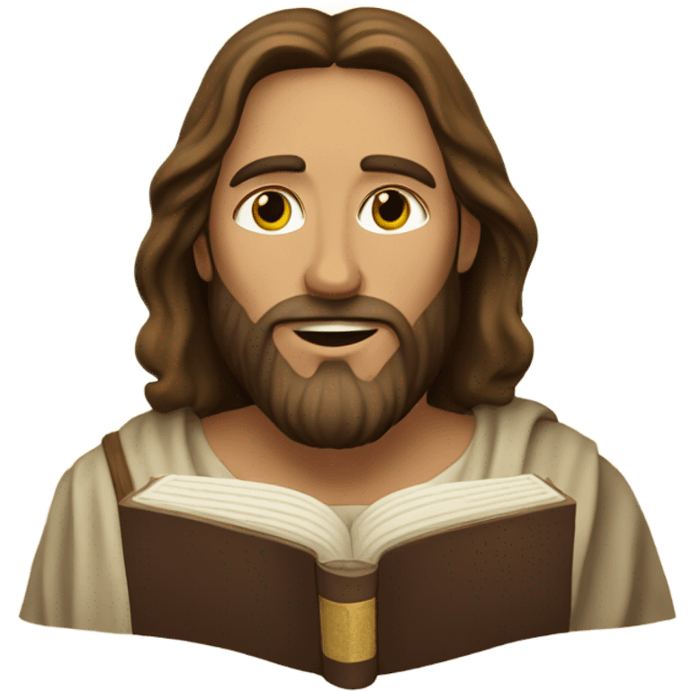 Jesus with a bibel emoji