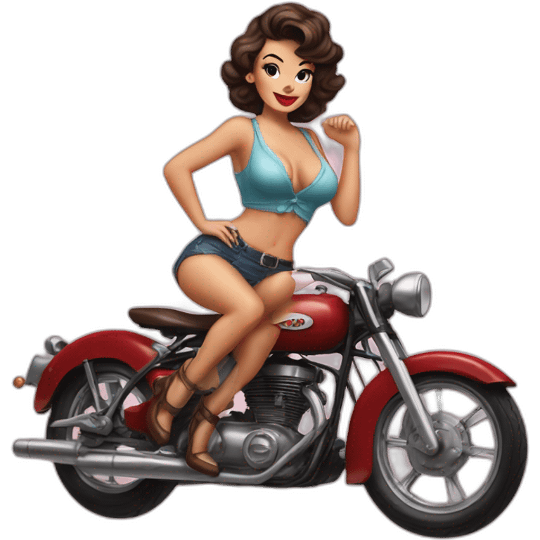 pin up brune moto emoji