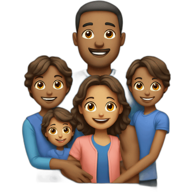 Famille avec 6 enfants emoji