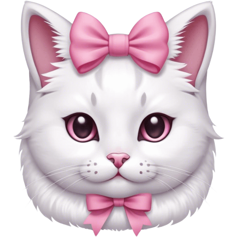 A cute cat with a pink bow on her head emoji