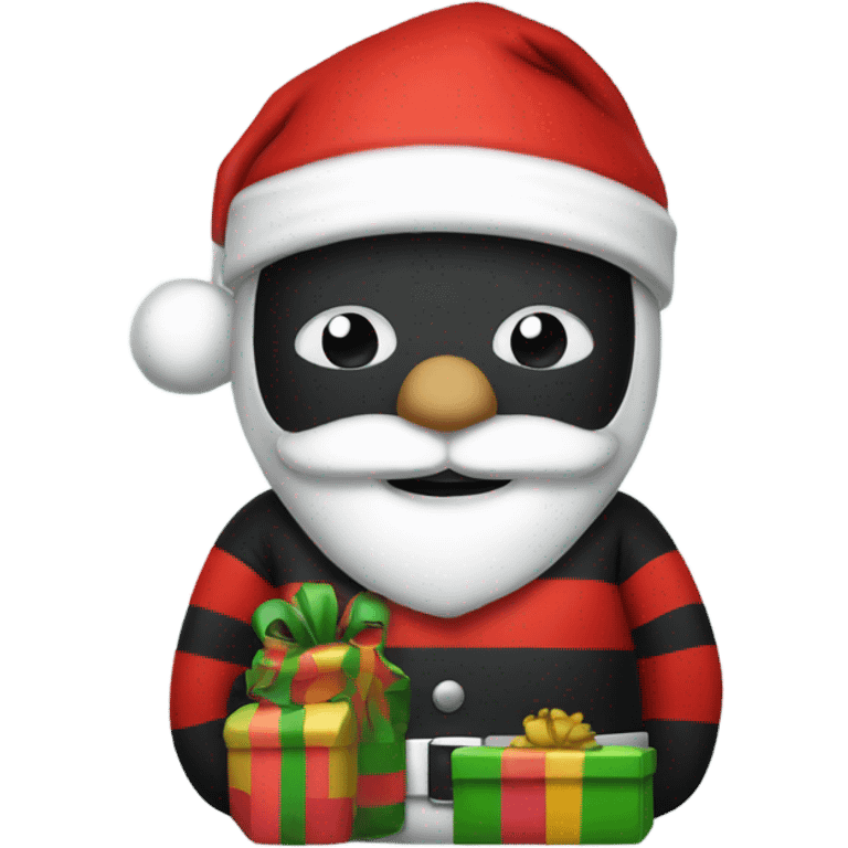 Santa in a robber costume emoji