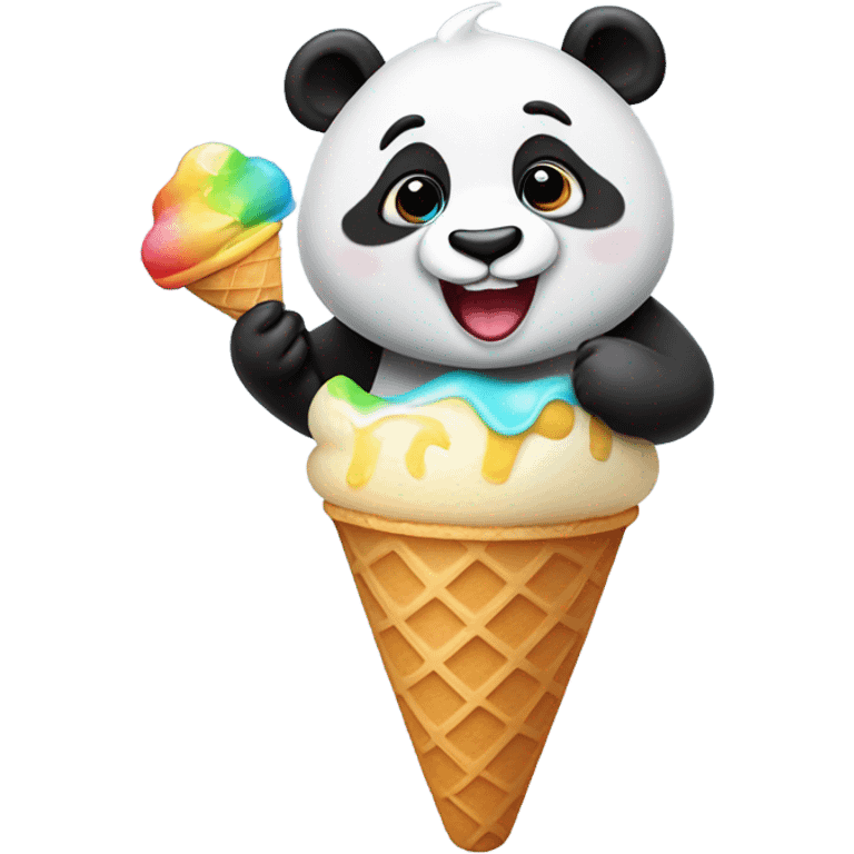 Panda eating ice cream emoji