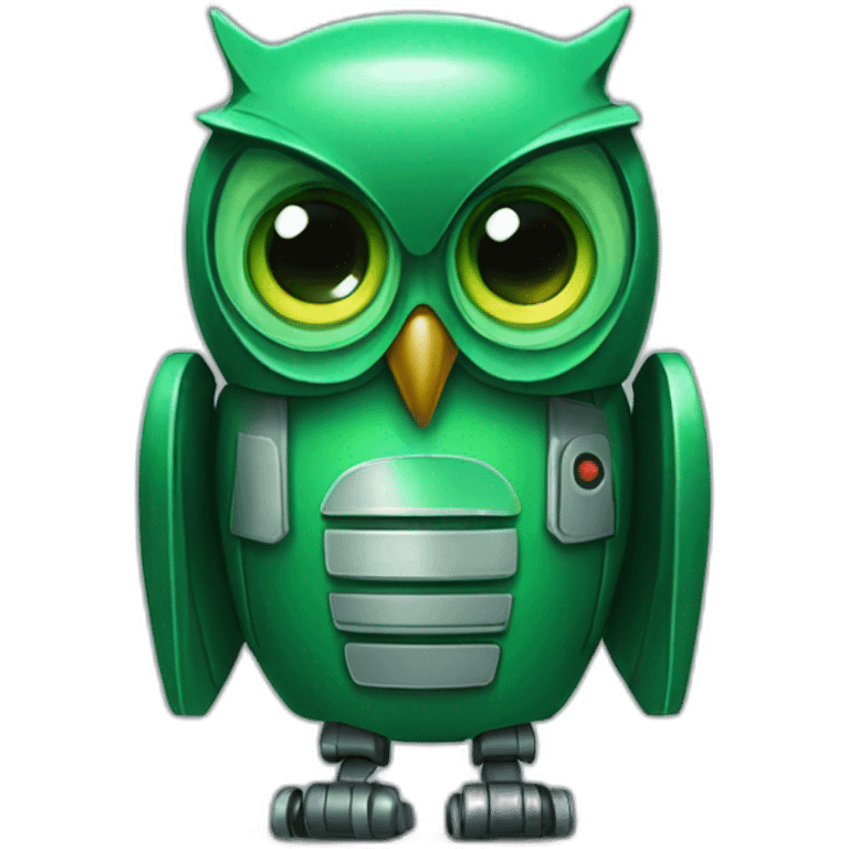 Robot-green-owl-cry emoji