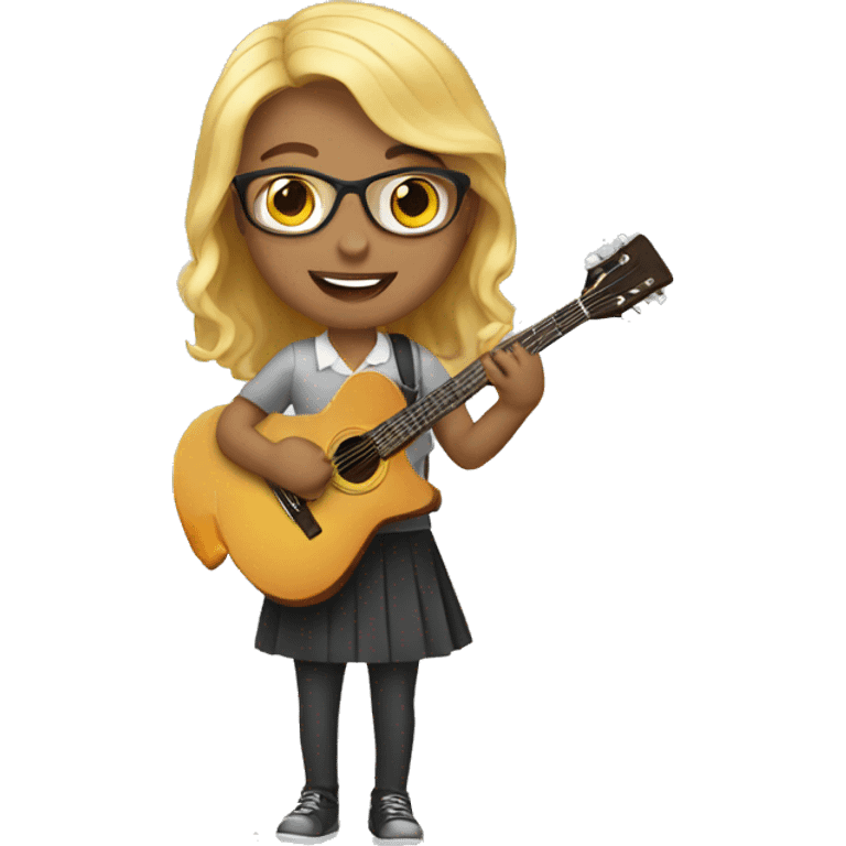 Young teacher with guitar  emoji