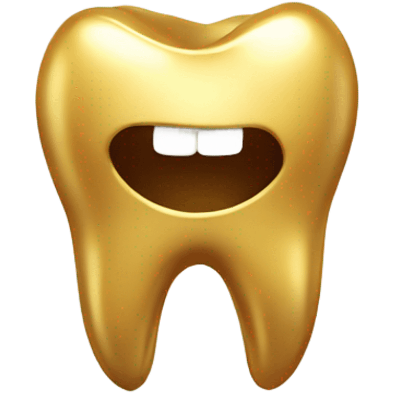 A gold tooth with a gold tooth emoji