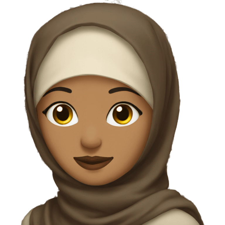 Brown hijabi with leopard print hijab emoji