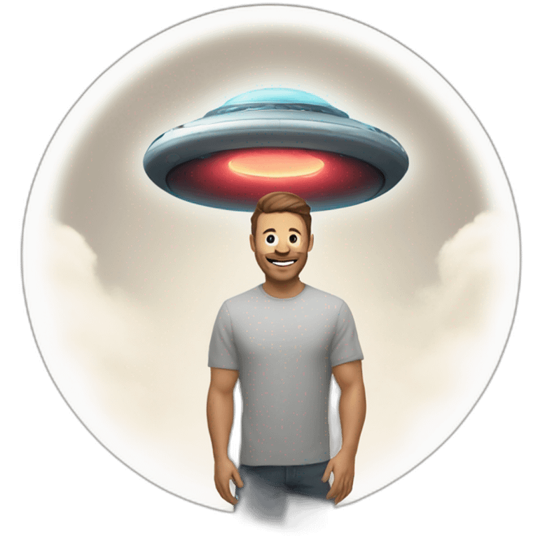 Man beamed up by a UFO  emoji