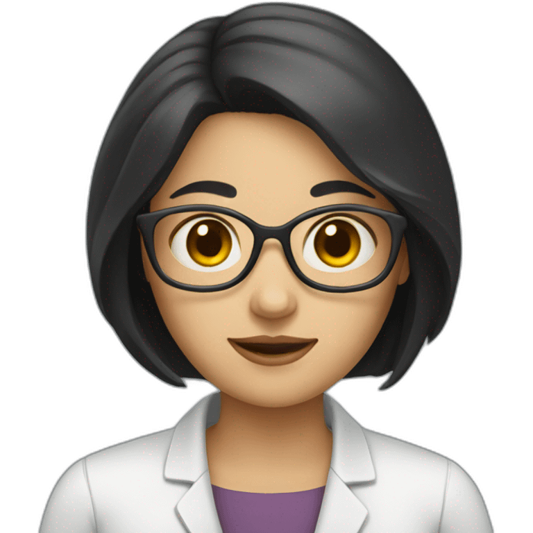 female researcher with short black hair emoji