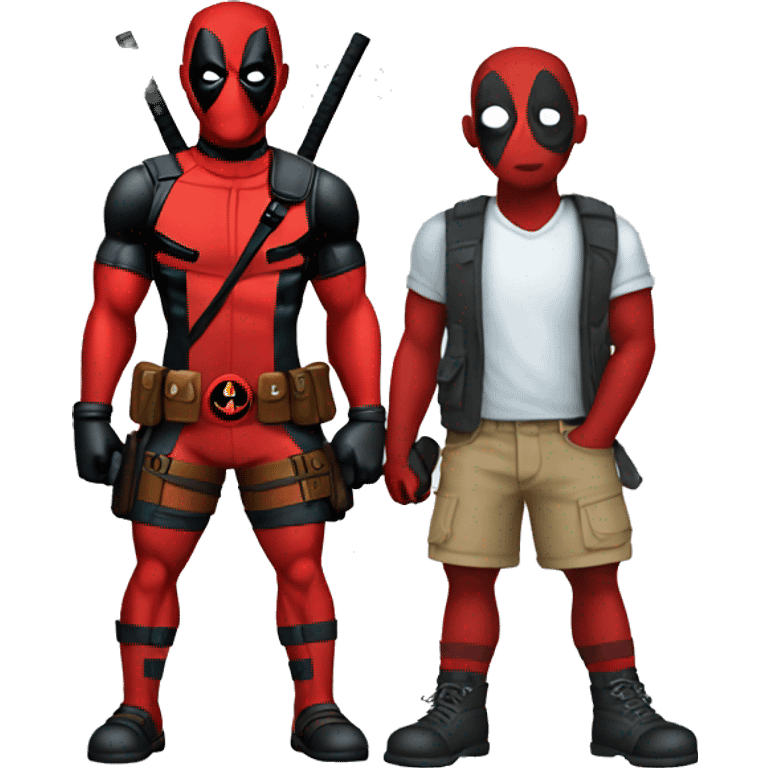 Deadpool with shorts emoji