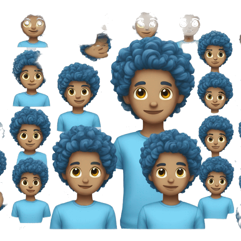 blue hair boy curly emoji