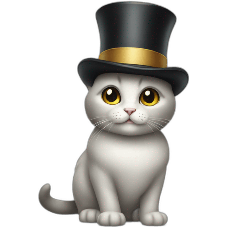 Kitty with a top hat emoji