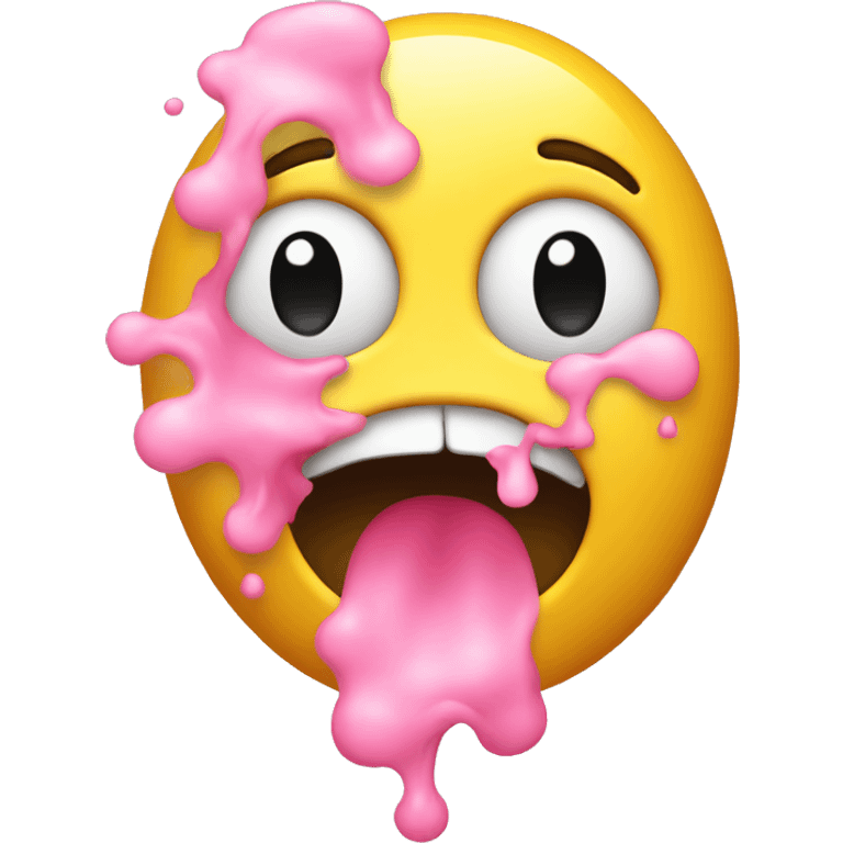 yellow emoji face vomiting pink  emoji