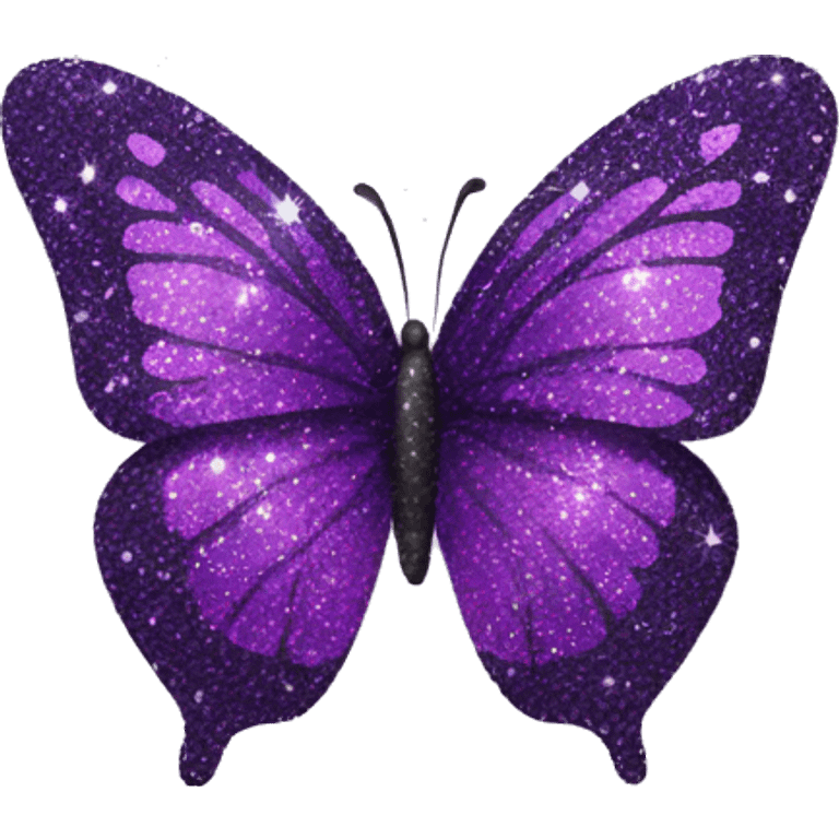 Glitter butterfly purple emoji